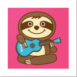 Sloth Ukulele Posters and Art